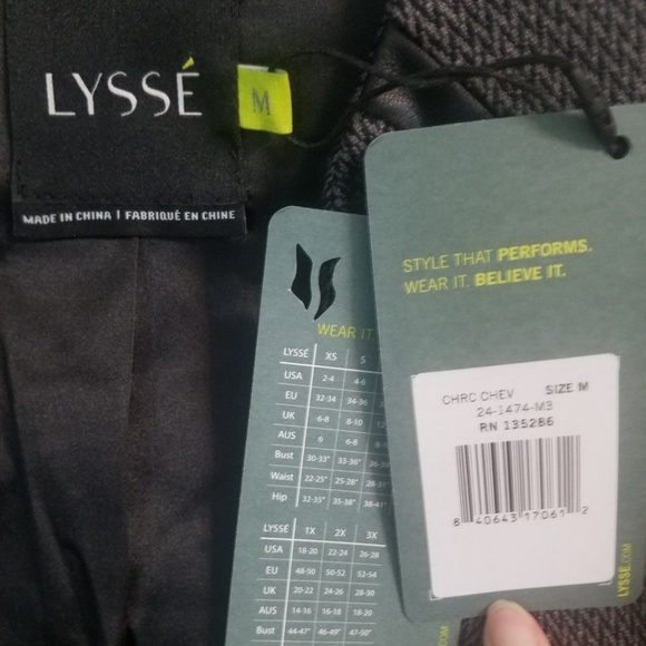 Lysse Leigh Jacket Charcoal Chevron NWT - Picture 7 of 7